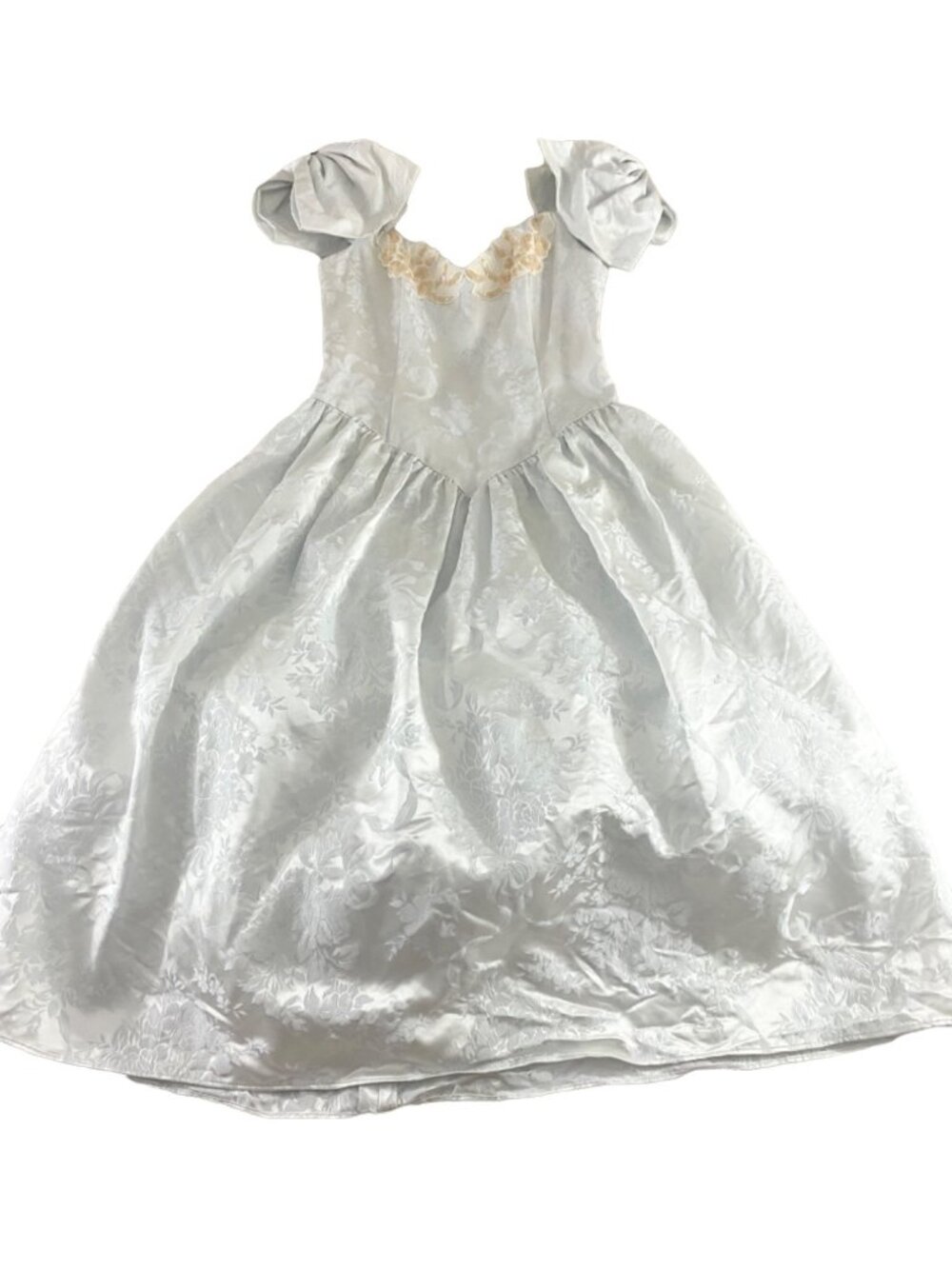 Vintage Jessica McClintock Gunne Sax Ivory Off The Shoulder Wedding Gown - 11/12